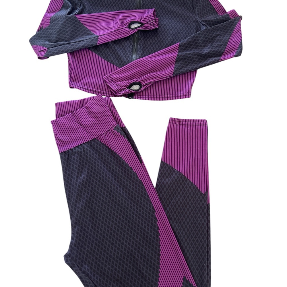 Black and Purple Activewear Set